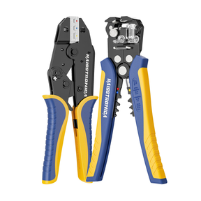 Haisstronica wire stippers, spring-loaded dial, crimp & strip, ergonomic design, AWG 12-10.