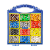 Haisstronica ferrule wire connectors assortment. Various types in a handy blue case for different needs.