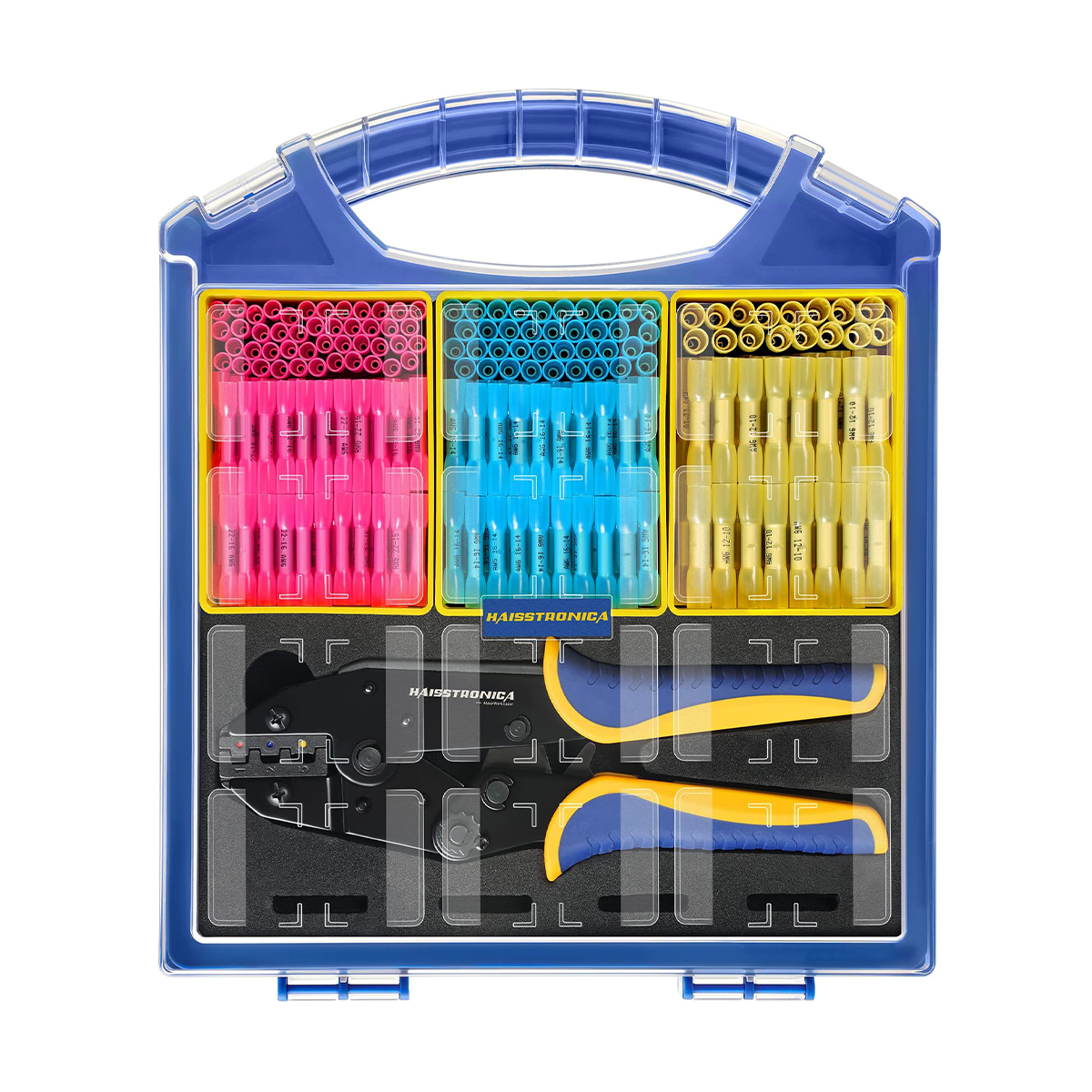 Haisstronica professional crimping kit for industrial wiring projects.
