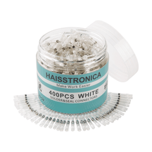 Haisstronica 400PCS white solder shrink connectors with heat-activated waterproof sealing.
