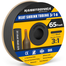 Haisstronica buy heat shrink tubing (3/16", black, 65ft) – SGS-certified, 3:1 ratio, and adhesive-lined.