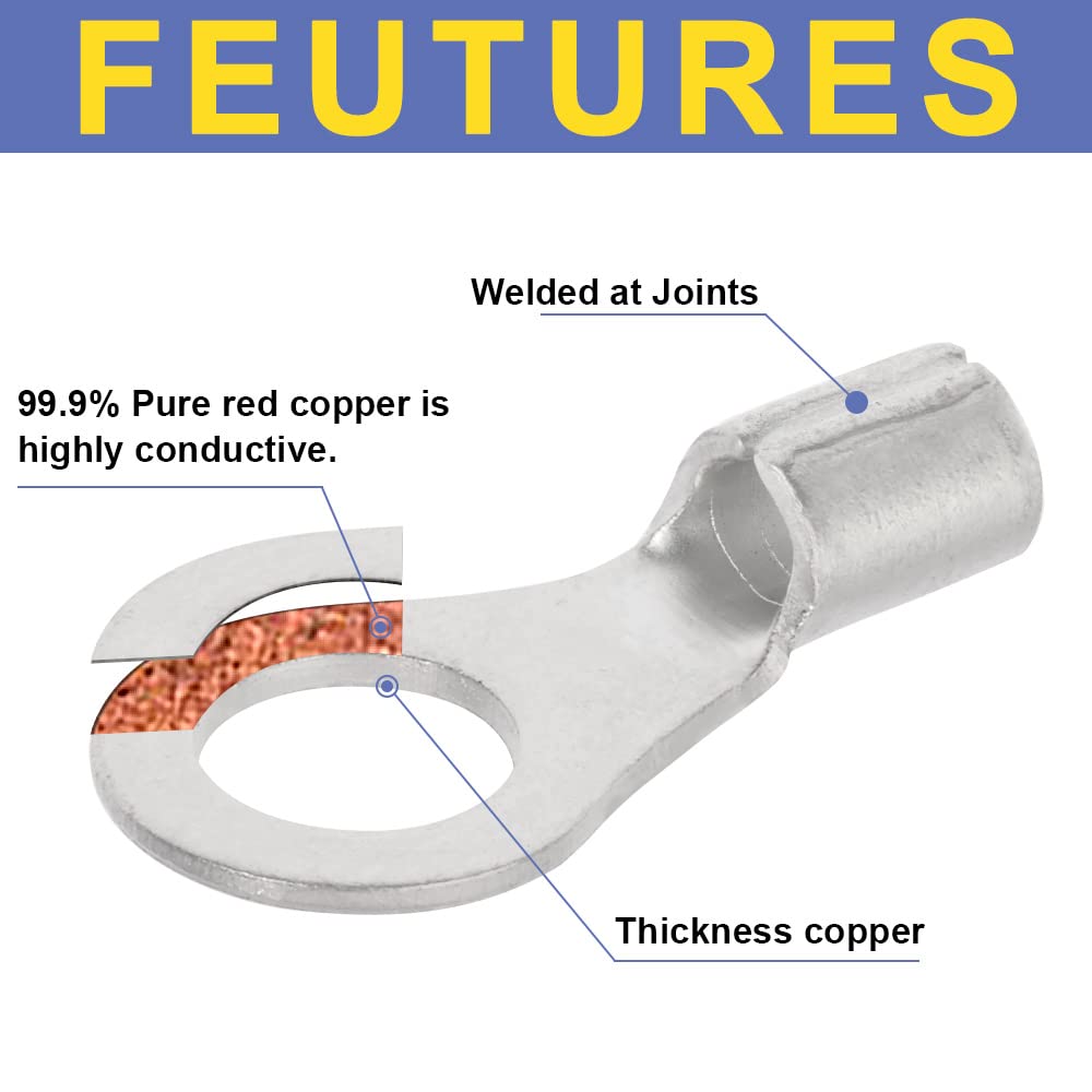 Haisstronica non-insulated splice terminals with 99.9% pure copper for corrosion resistance and optimal conductivity.