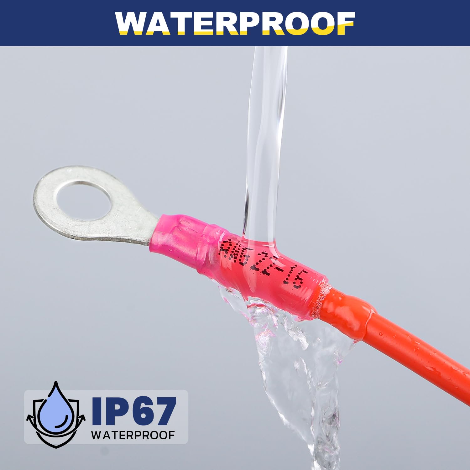 IP67-rated Haisstronica waterproof heat shrink connectors, ideal for marine and outdoor electrical systems.