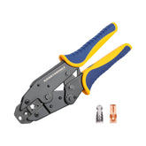 Haisstronica spark plug crimping tool with labeled wire stripping holes for precise stripping and crimping.