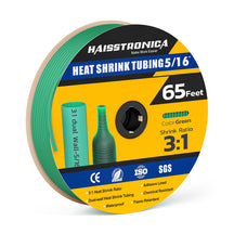 Haisstronica heavy duty heat shrink tubing (5/16", green, 65ft) – ISO/SGS-certified, waterproof, and flame-retardant.