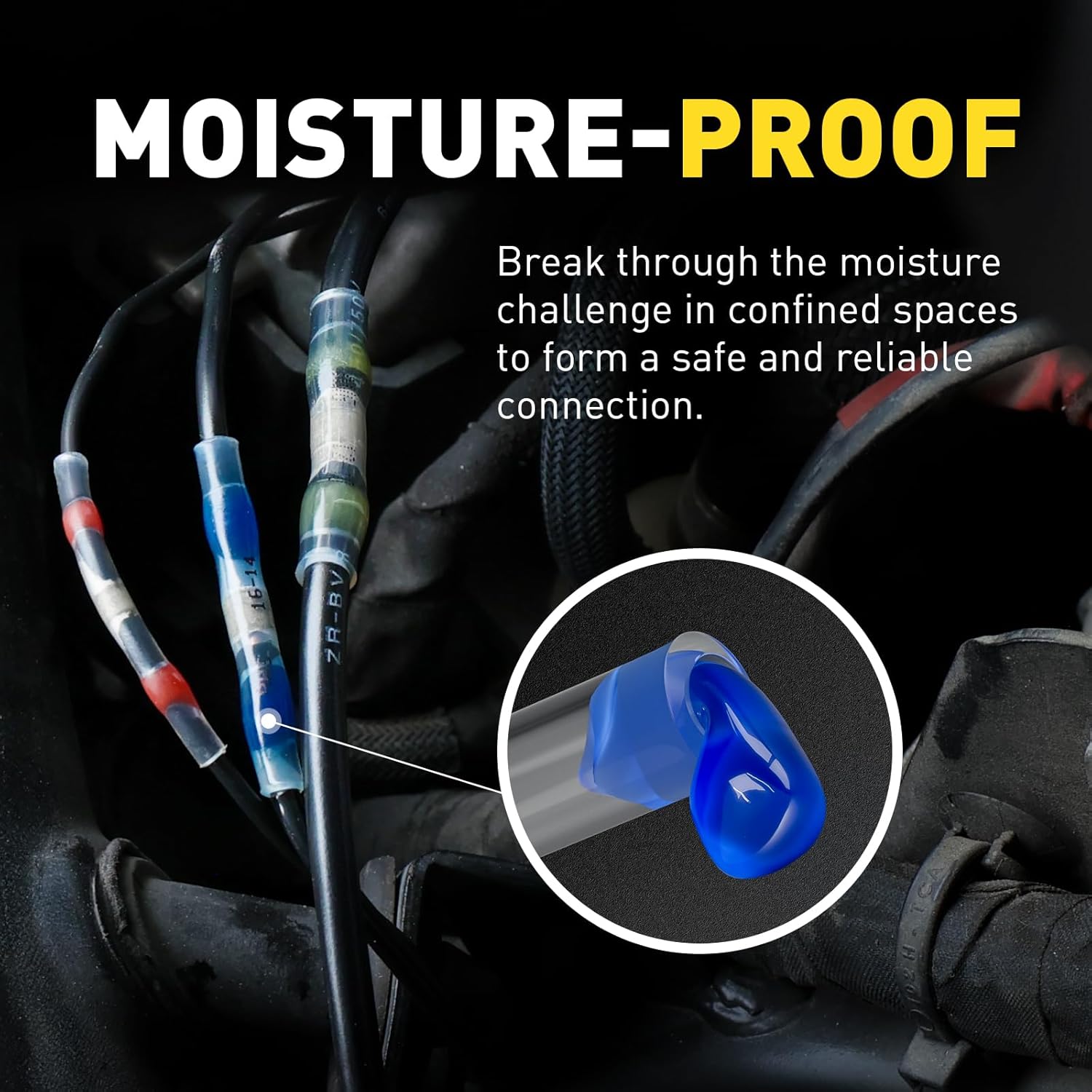 Haisstronica solder but connectors prevent moisture in confined spaces for reliable joints.