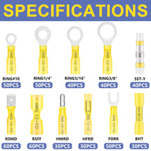 Haisstronica female heat shrink spade connectors (500pcs), adhesive-lined for industrial and marine use.