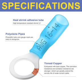 Haisstronica heat shrink electrical connectors: 3:1 high-temp adhesive tubing, polyolefin pipes, and tinned copper.