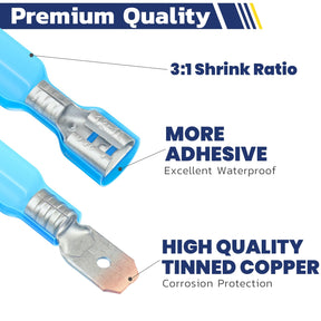 Haisstronica heat shrink wire connectors: 3:1 shrink ratio, tinned copper, waterproof.