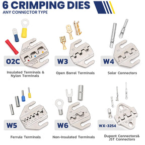 6PCS Ratcheting Wire Dies Tool With Wire Stripper Set