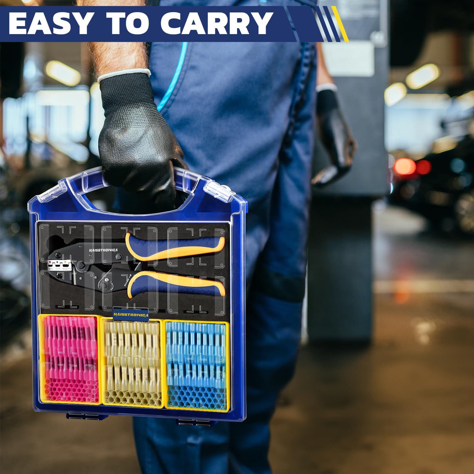 Compact wire crimping tool kit by Haisstronica for on-site repairs.