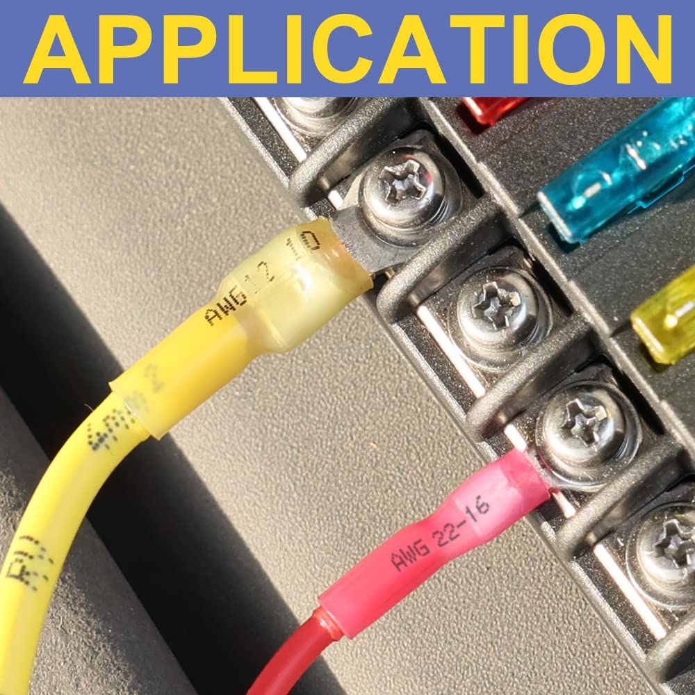 Compact Haisstronica heat shrink crimp connectors (22-16AWG) for low-voltage projects and automotive repairs.