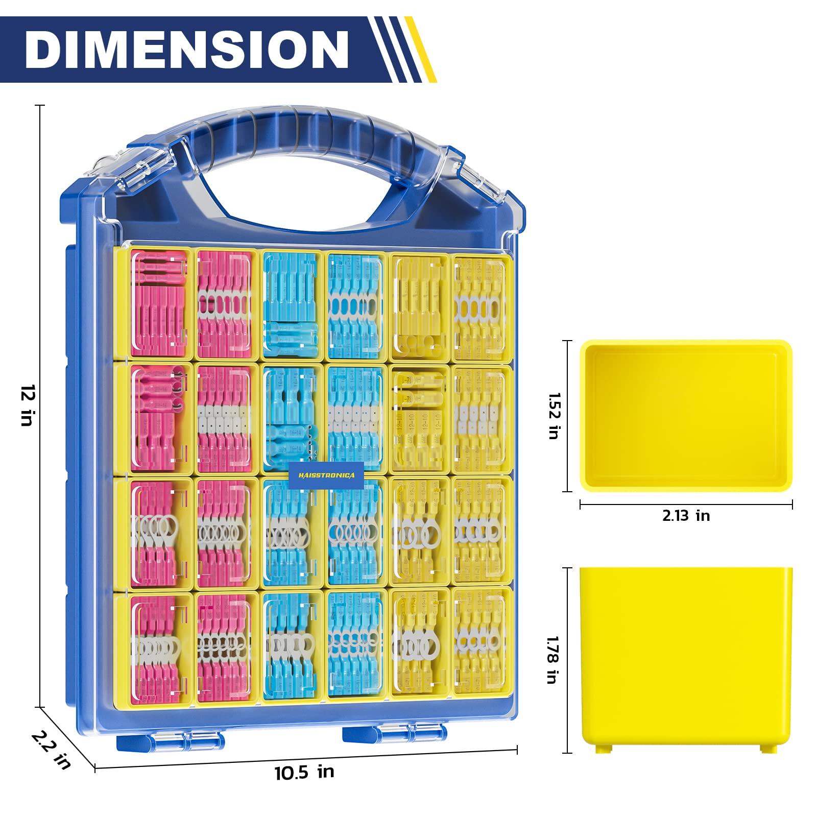 Durable Haisstronica shrink wire connectors with precise dimensions for organized and corrosion-resistant installations.