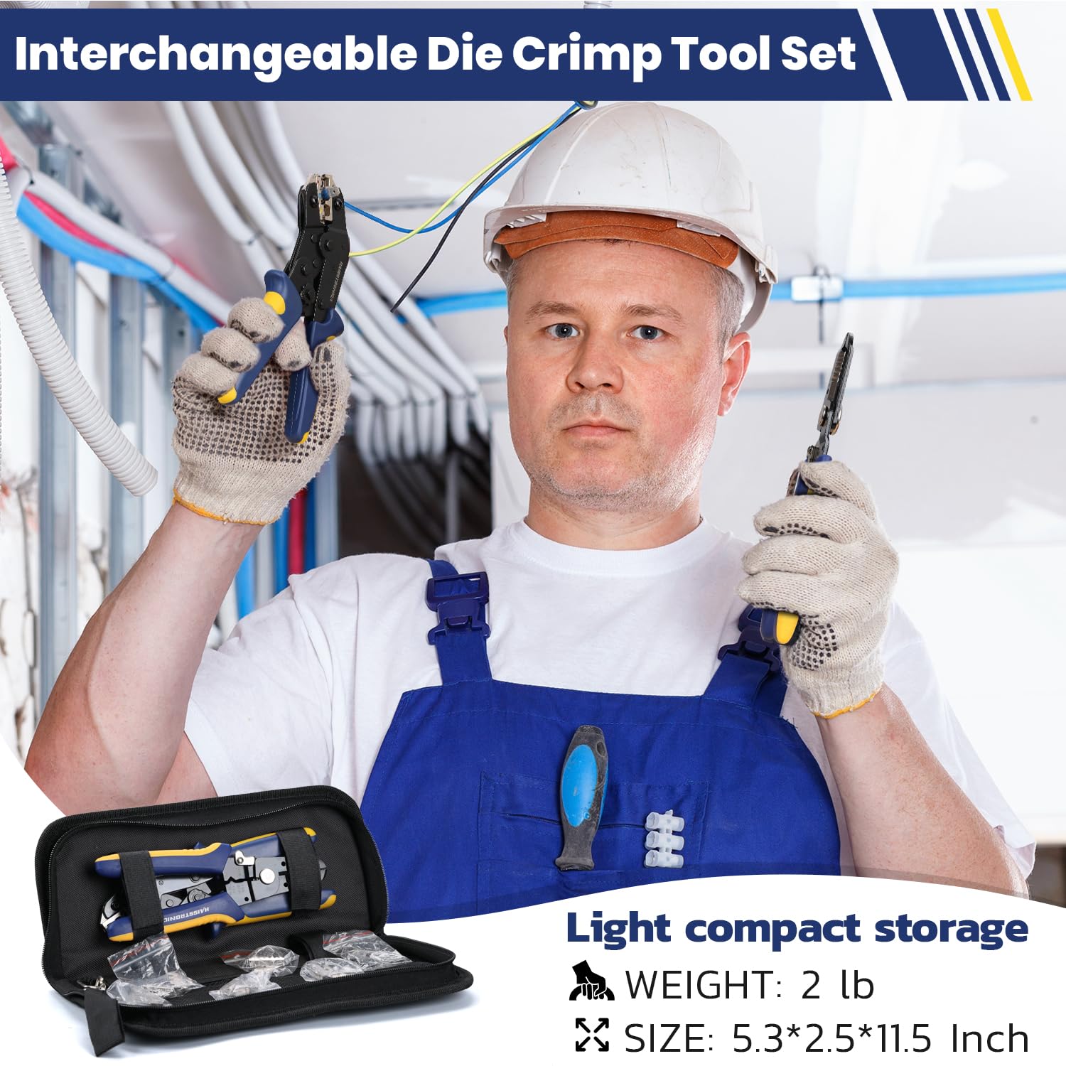 6PCS Ratcheting Wire Dies Tool With Wire Stripper Set