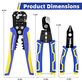 Haisstronica adjustable wire strippers with numbered dial (settings 12-23) for precise control across various wire gauges.