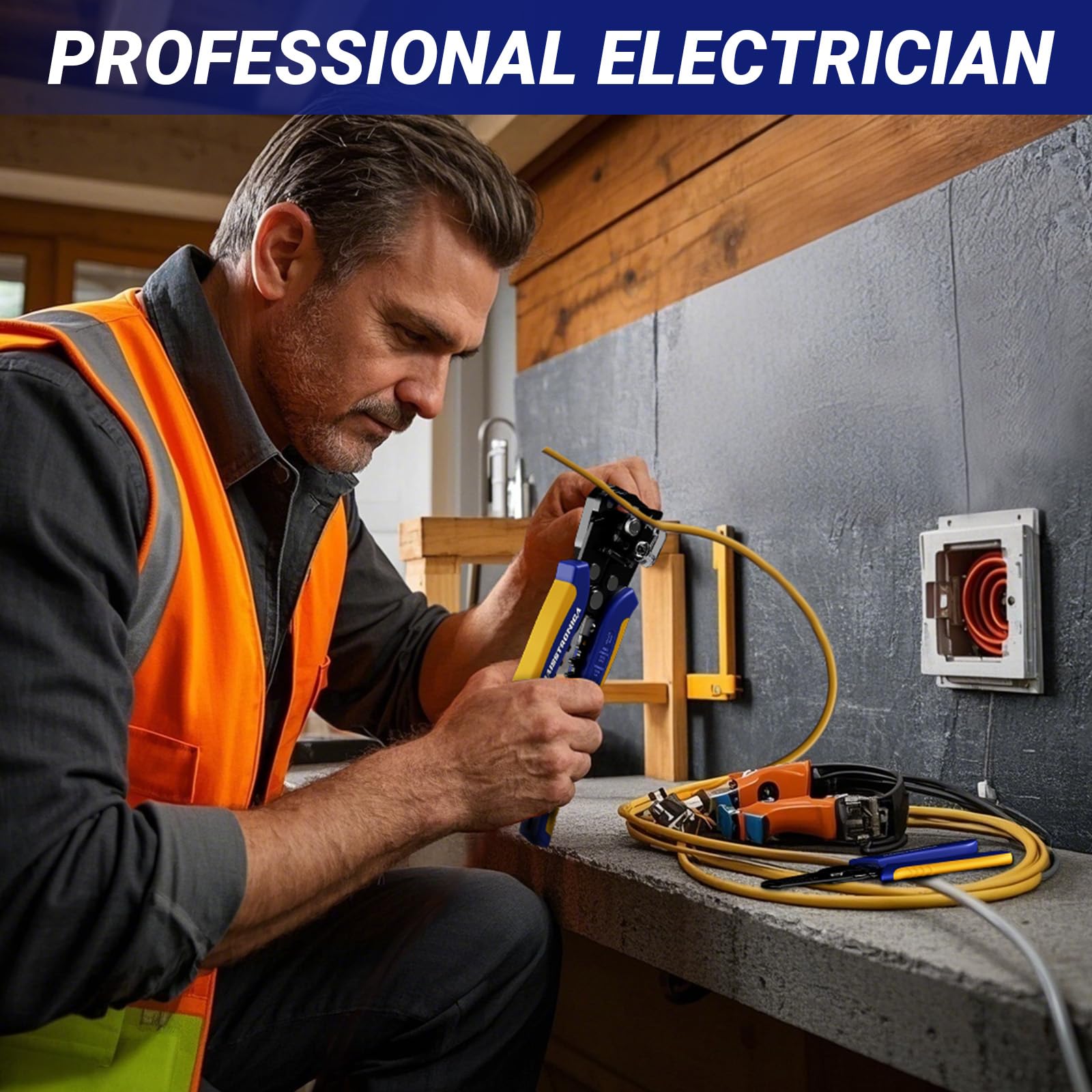 Professional electrician-grade Haisstronica wire strippers: Reliable performance for commercial/industrial electrical installations.