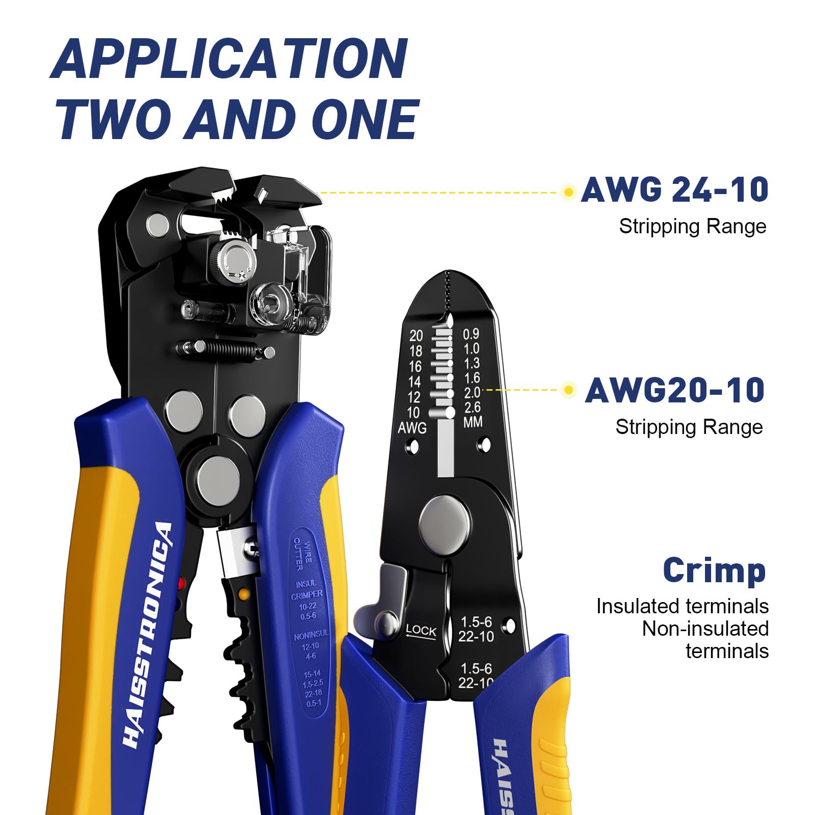 Professional electrician-grade Haisstronica wire strippers: Reliable performance for commercial/industrial electrical installations.